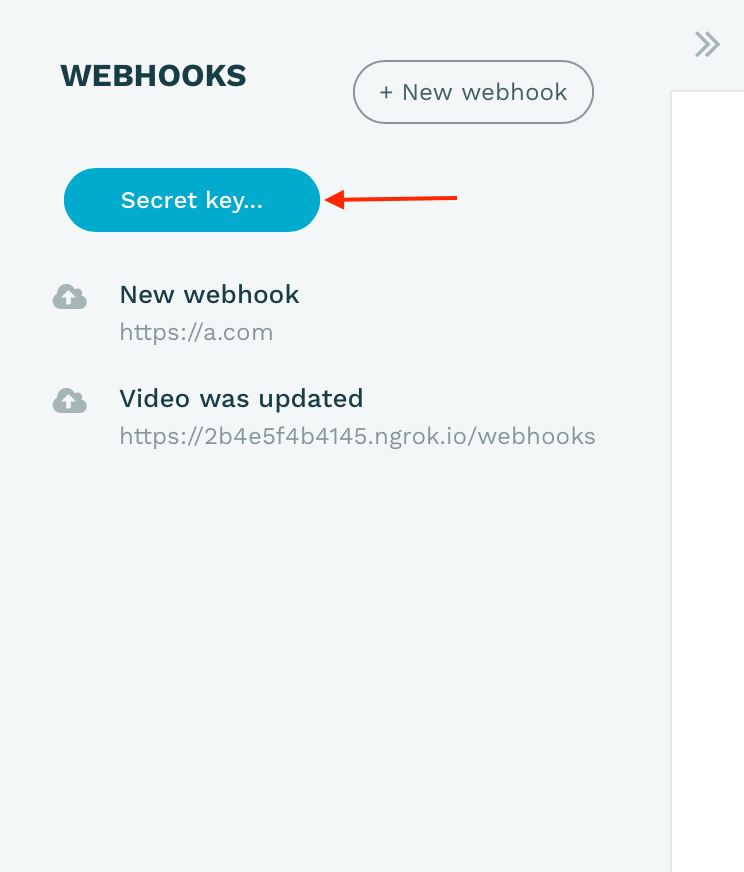 Add webhooks secret key