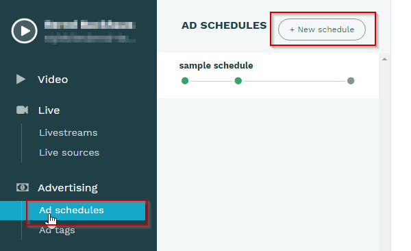 Creating a new ad schedule