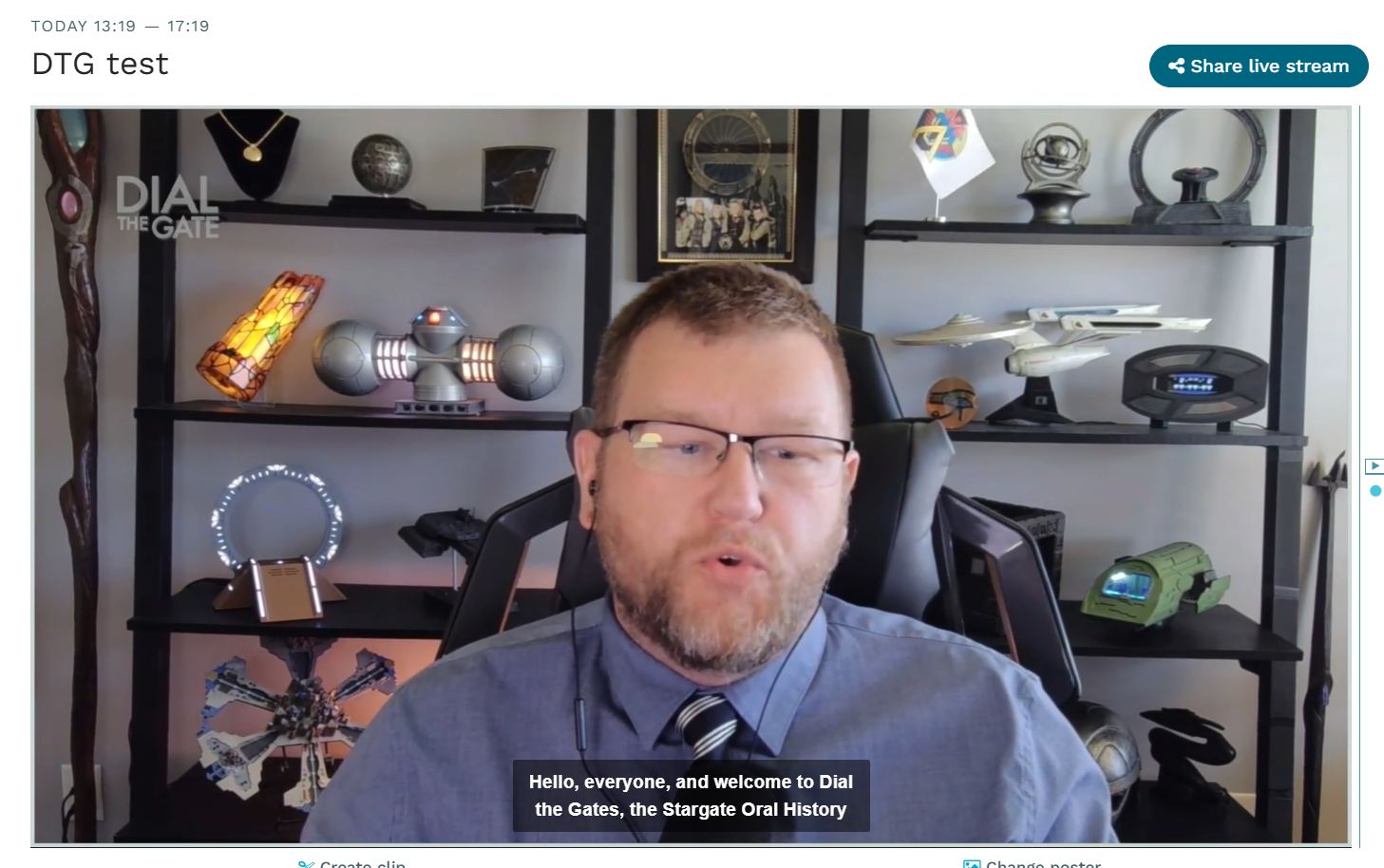 transcribed livestream playback with captions