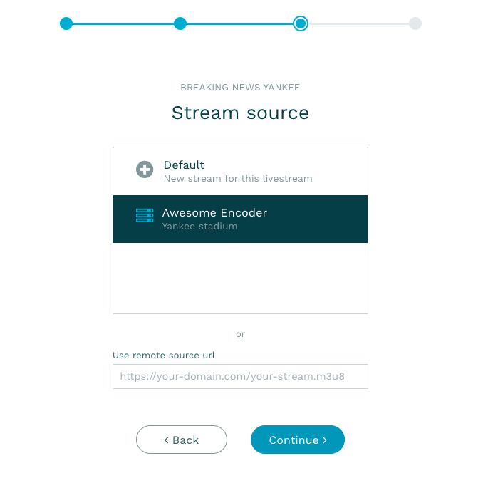 Selecting a stream source
