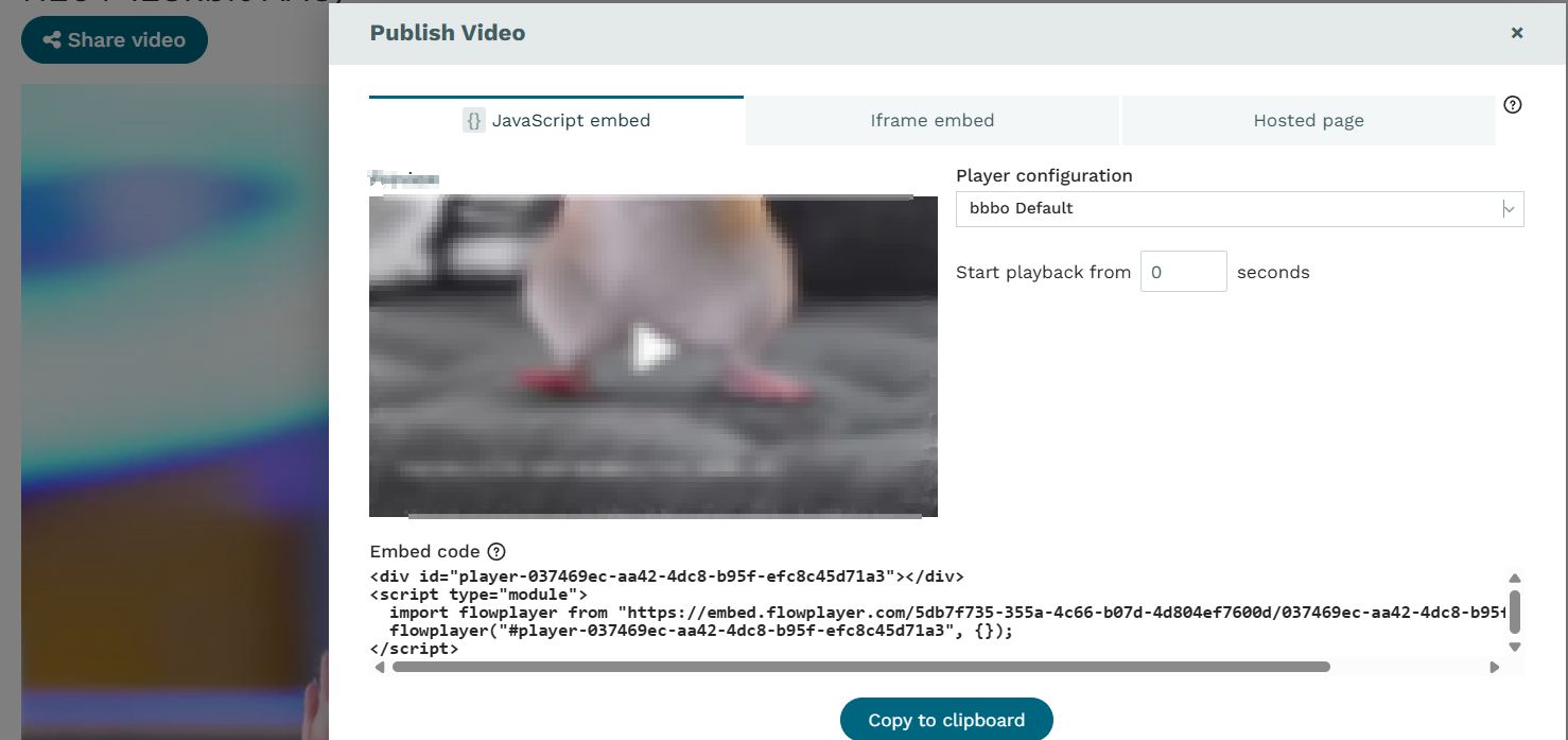 Share video buttons