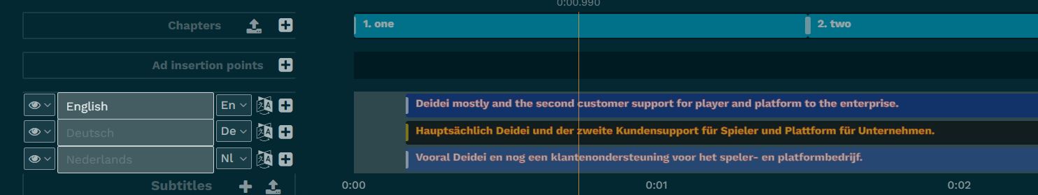 AI translate subtitle result