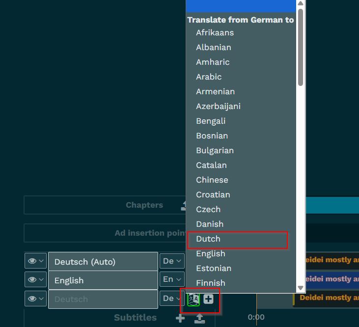 AI translate subtitle track
