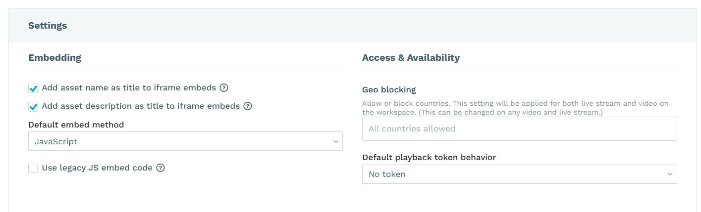 Workspace embed and accessibility
