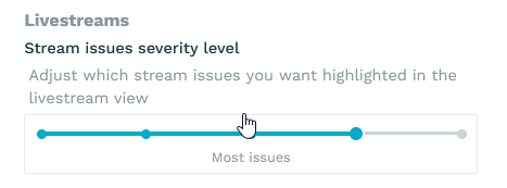 Workspace live error reporting level