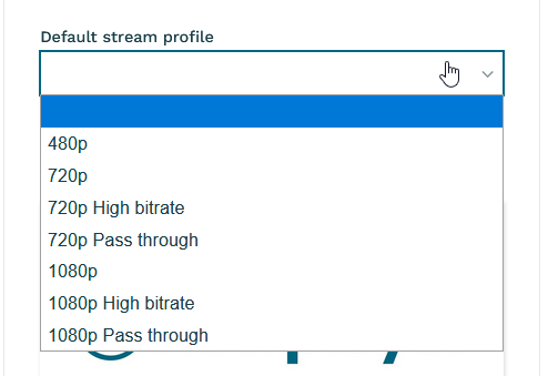 Workspace settings default stream profile